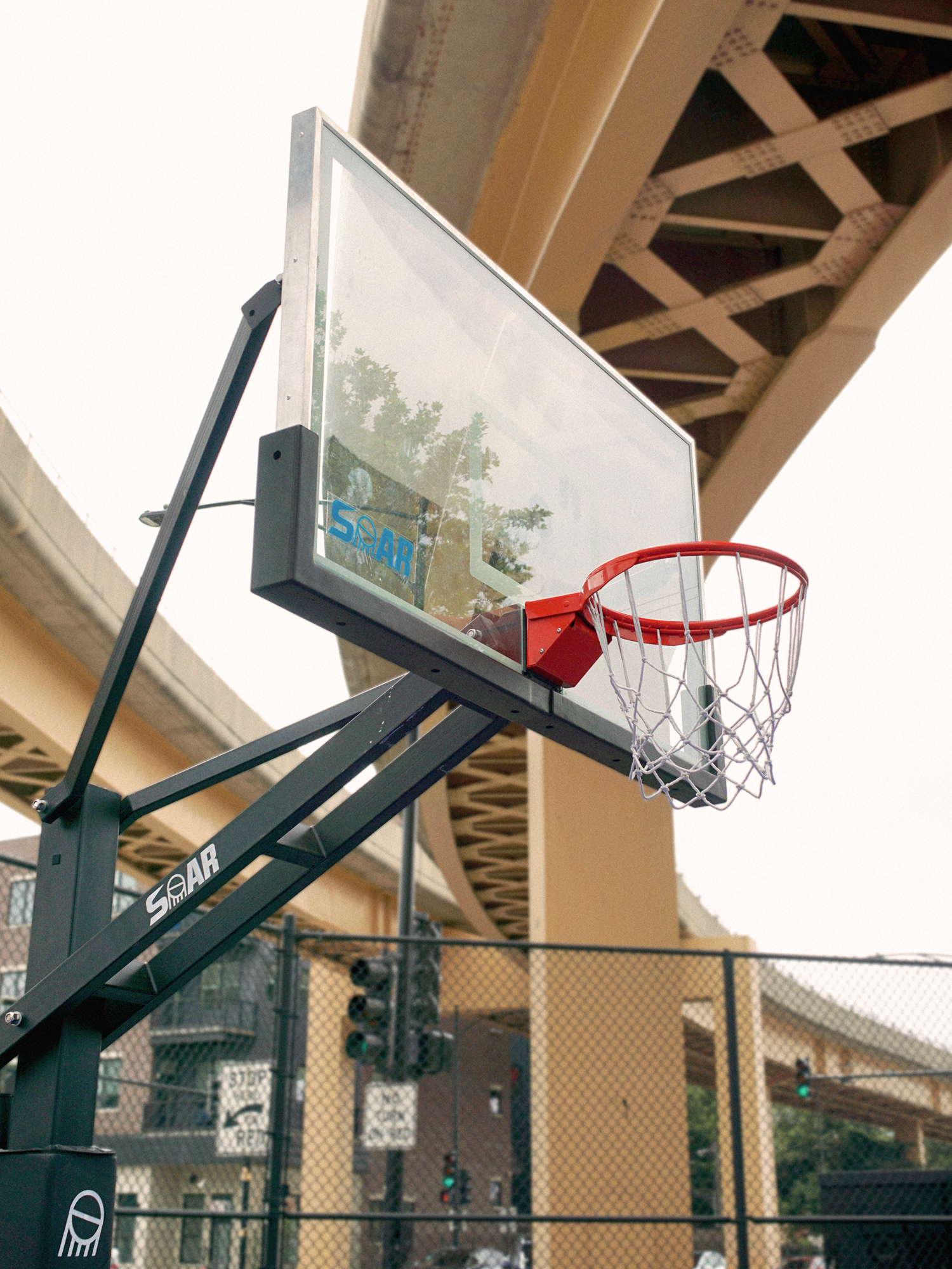 SOAR basketball hoop backboard and rim detail