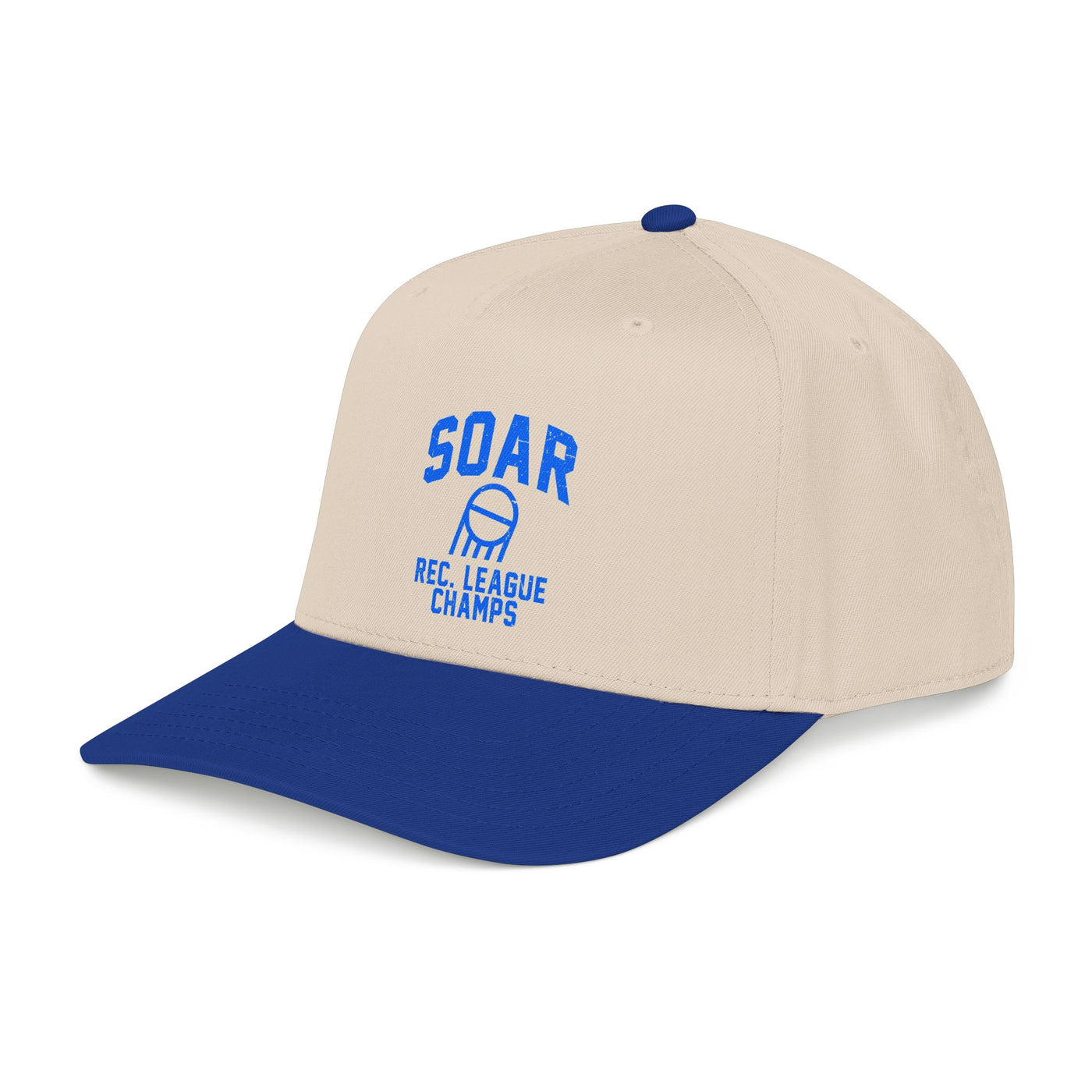Soar Rec. League Champs Mid Profile Baseball Cap — Vintage Basketball Team Hat