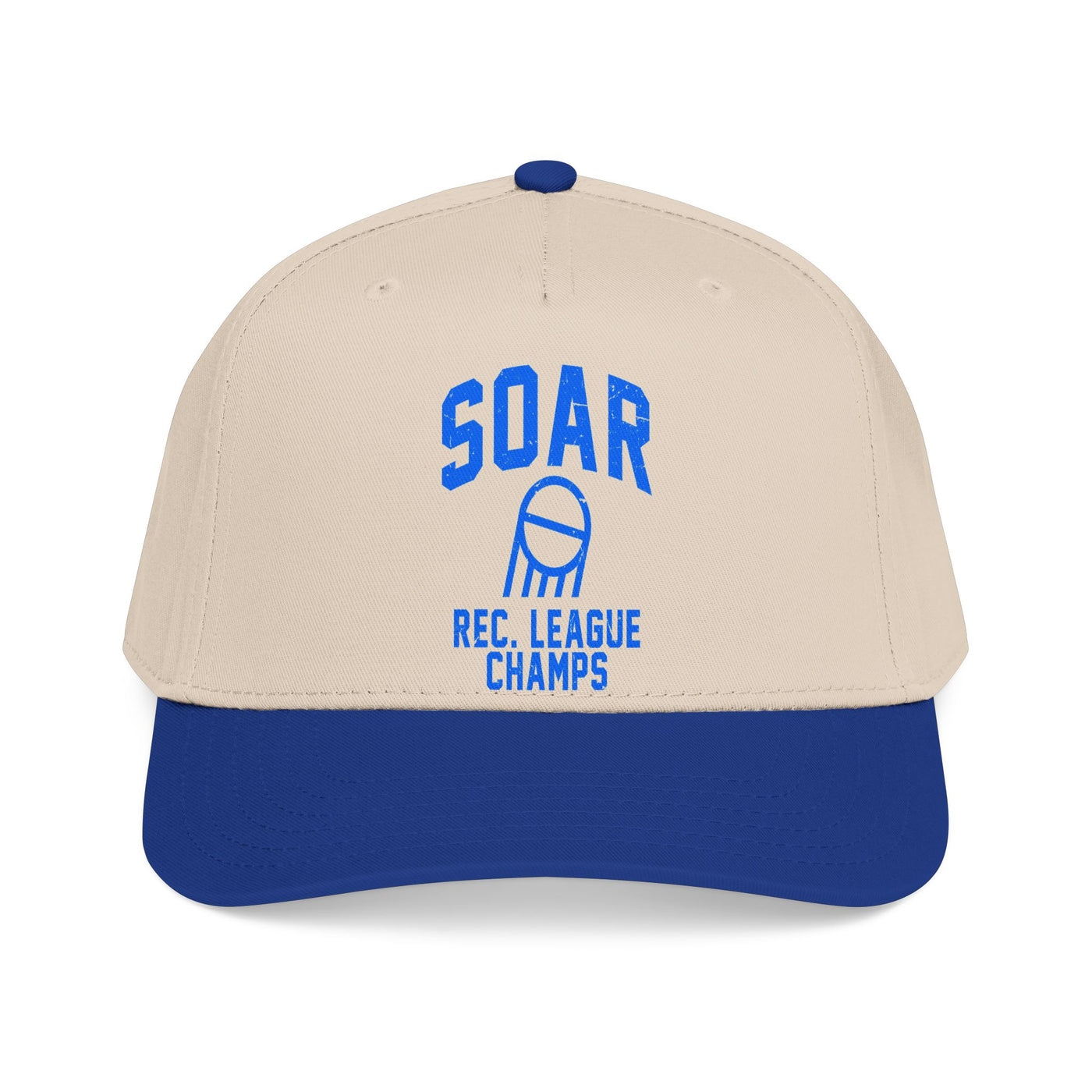 Soar Rec. League Champs Mid Profile Baseball Cap — Vintage Basketball Team Hat