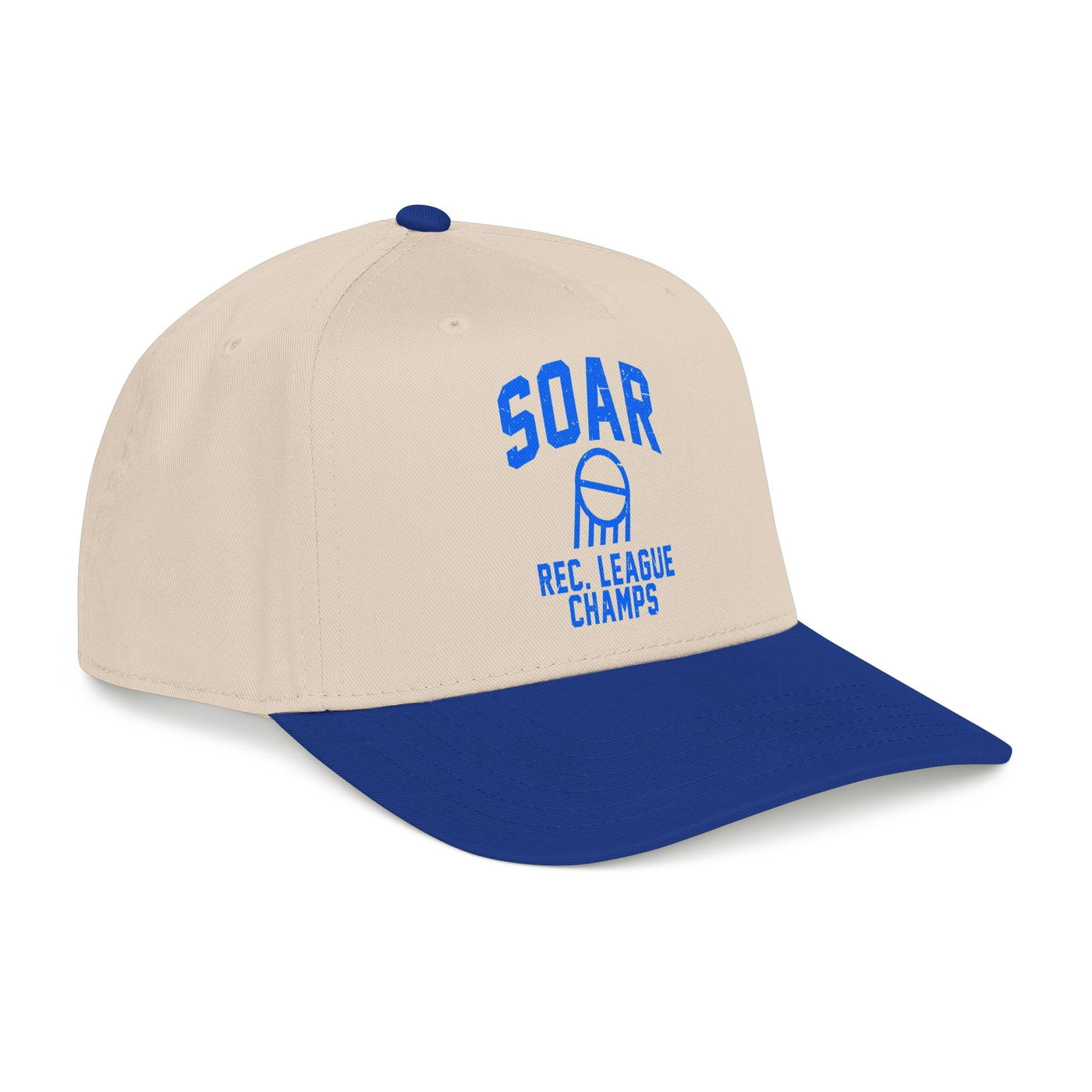 Soar Rec. League Champs Mid Profile Baseball Cap — Vintage Basketball Team Hat
