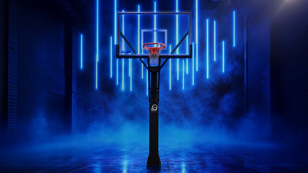 SOAR Pro Hoop under arena lights