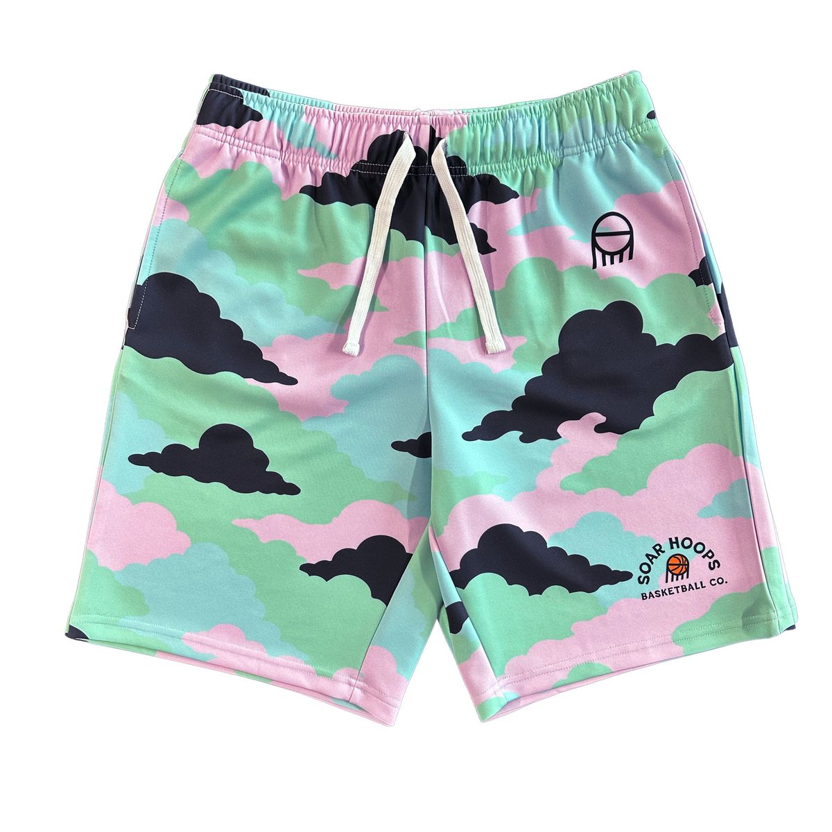 Pastel Cloud Short — pastel cloud all-over print basketball shorts